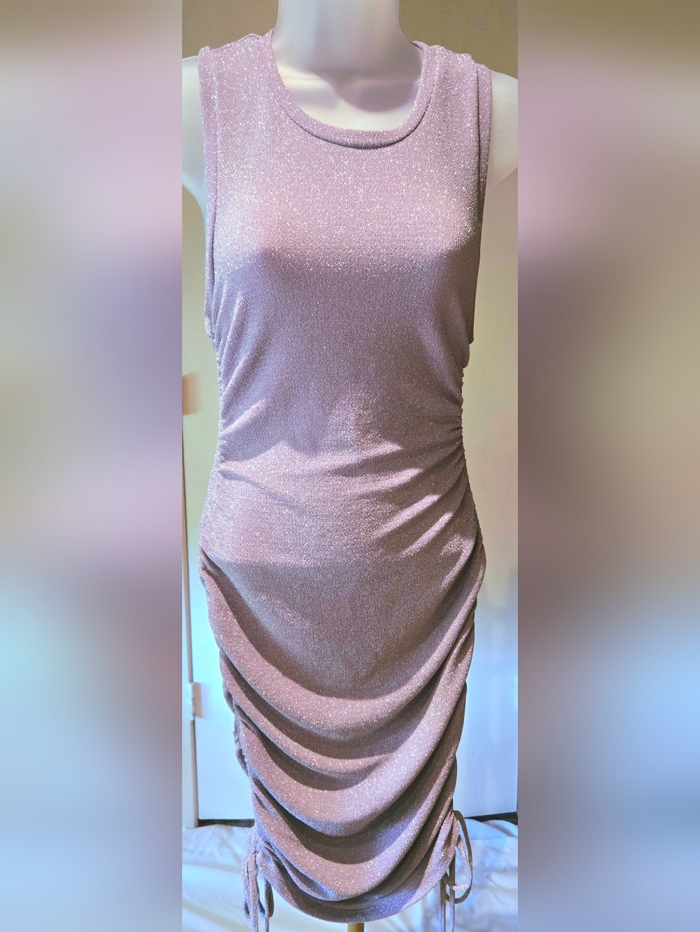 Love Tree Shimmery Lilac Midi Dress